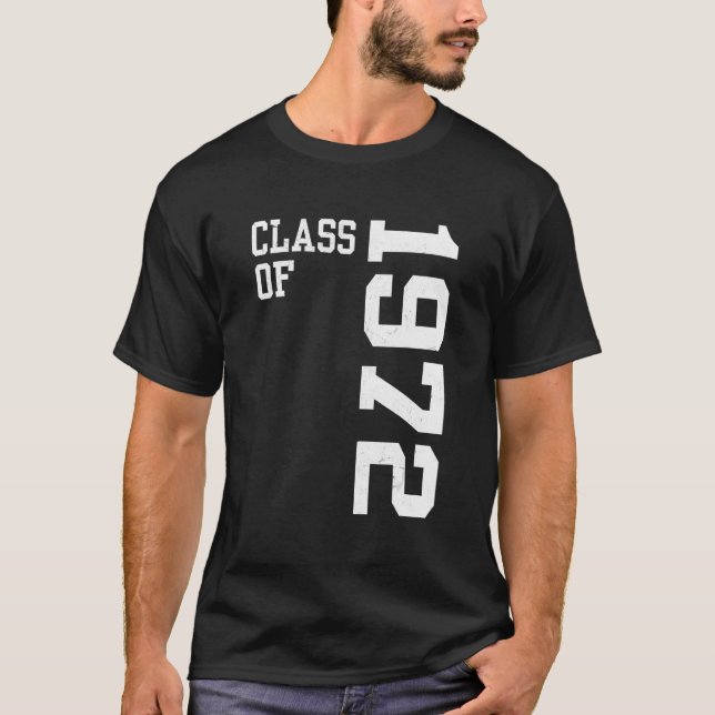 T-shirt Retro Class of 1972 Senior High School Reunion Vin (Devant)