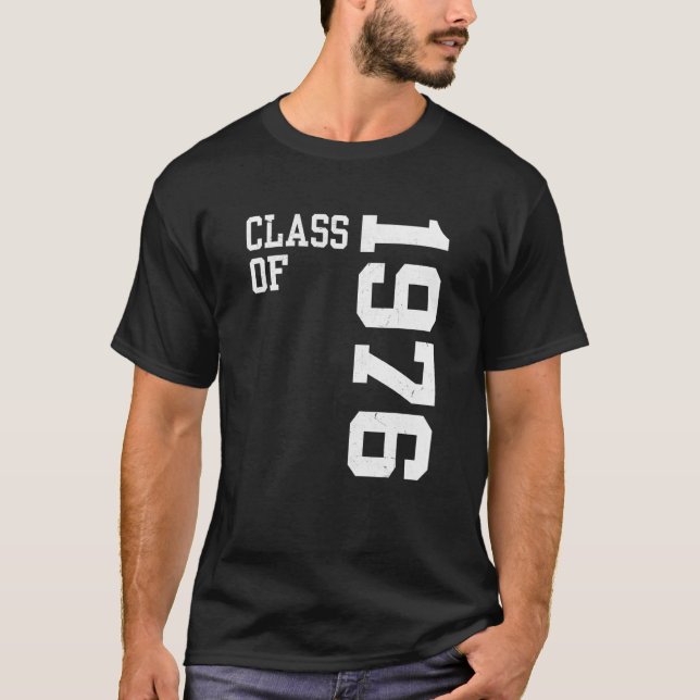 T-shirt Retro Class of 1976 Senior High School Reunion Vin (Devant)