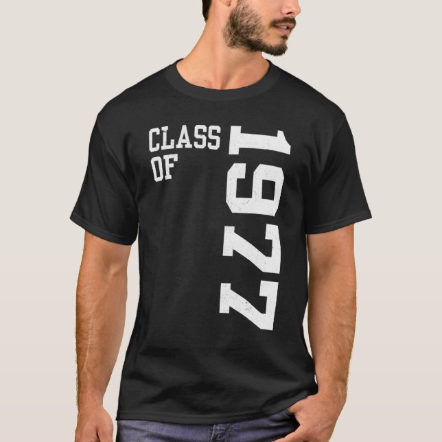 T-shirt Retro Class of 1977 Senior High School Reunion Vin (Devant)