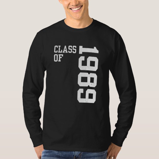 T-shirt Retro Class of 1989 Senior High School Reunion Vin (Devant)