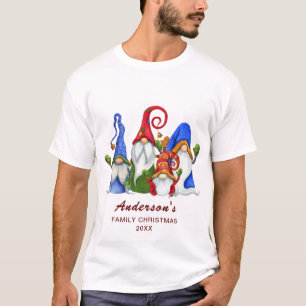 T-shirt Retro Classic Family Gnomes Noël