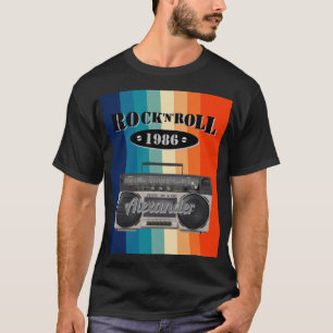 T-shirt Retro classique boite à boum rock n roll musique v