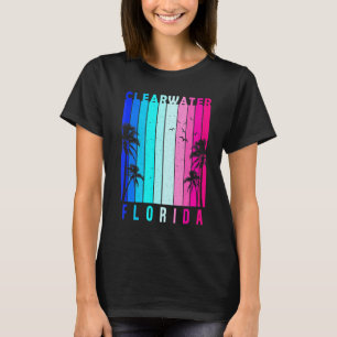 T-shirt Retro Clearwater Florida Beach Été Tropical Sou