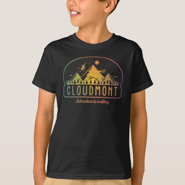 T-shirt Retro Cloudmont Ski Adventure est en attente (Devant)