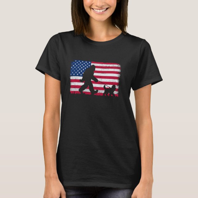 T-shirt Retro Cockapoo 4 juillet le drapeau américain Patr (Devant)