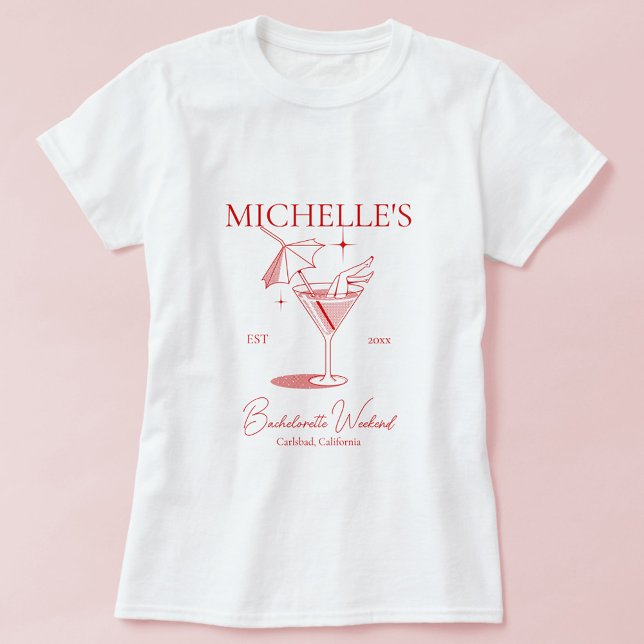T-shirt Retro Cocktail Bachelorette Party (Créateur téléchargé)