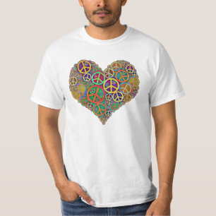 T-shirt Rétro coeur vintage de paix