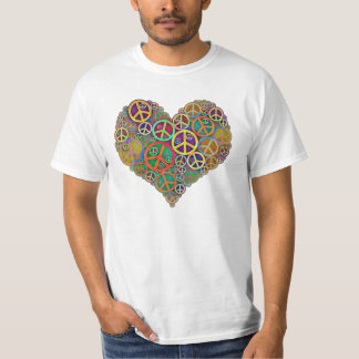 T-shirt Rétro coeur vintage de paix