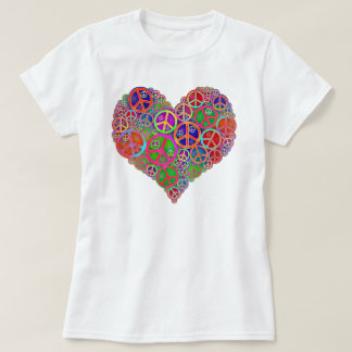 T-shirt Rétro coeur vintage de paix