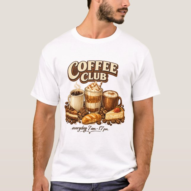 T-shirt rétro Coffee Club (Devant)