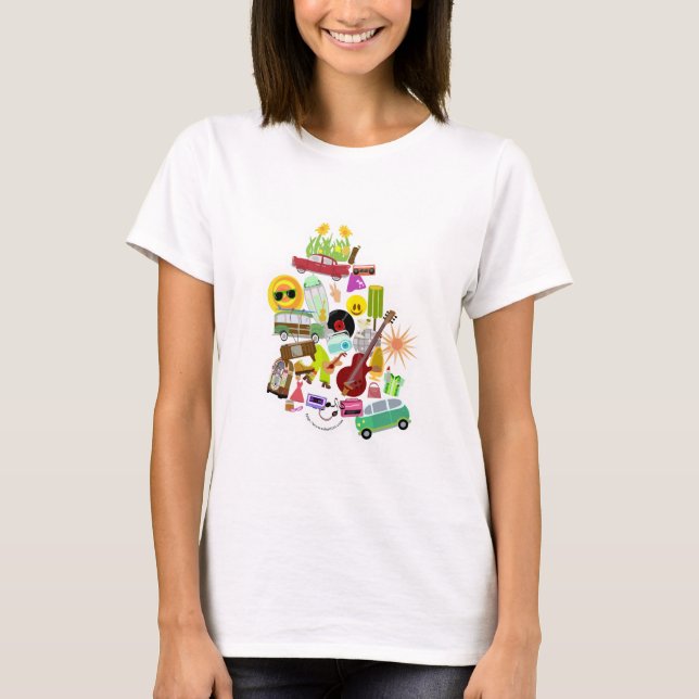 T-shirt Retro Collage Illustré Nostalgie Flashback Desi (Devant)