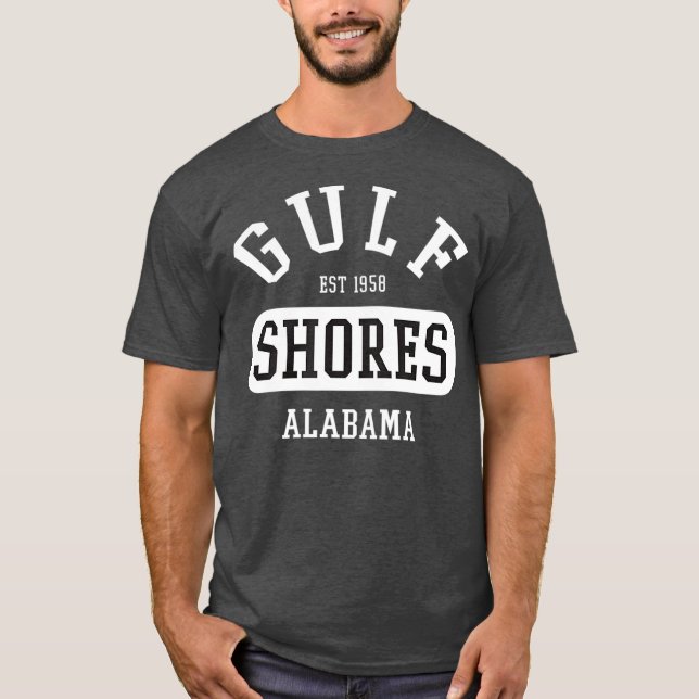 T-shirt Retro College Style Gulf Shores AL Women Men (Devant)