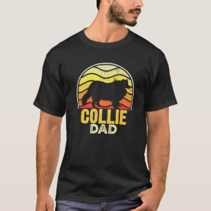 T-shirt Retro Collie Amoureux des chiens Puppy Men Papa