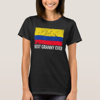 T-shirt Retro Colombie Drapeau Meilleure mamie Jour des Mè