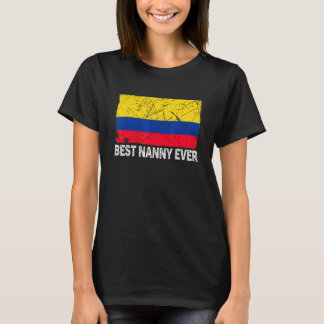 T-shirt Retro Colombie Drapeau meilleure nounou jamais fêt