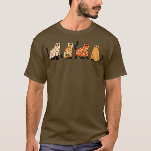 T-shirt Retro Coloré Funny Chat saison Éffrayante Hallowee