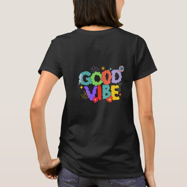 T-shirt Retro coloré 'Good Vibe' (Dos)
