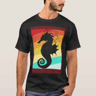 T-shirt Retro Colorful Seahorse