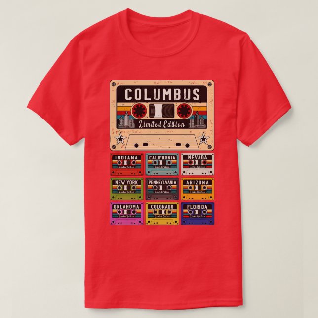T-shirt Rétro Columbus City (Design devant)