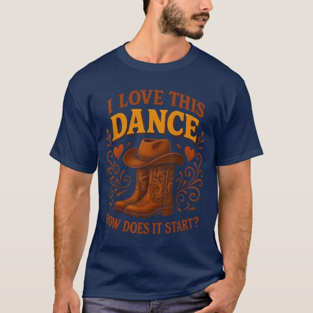 T-shirt Rétro Comment danse-t-il Démarrer Danseur de ligne (Devant)