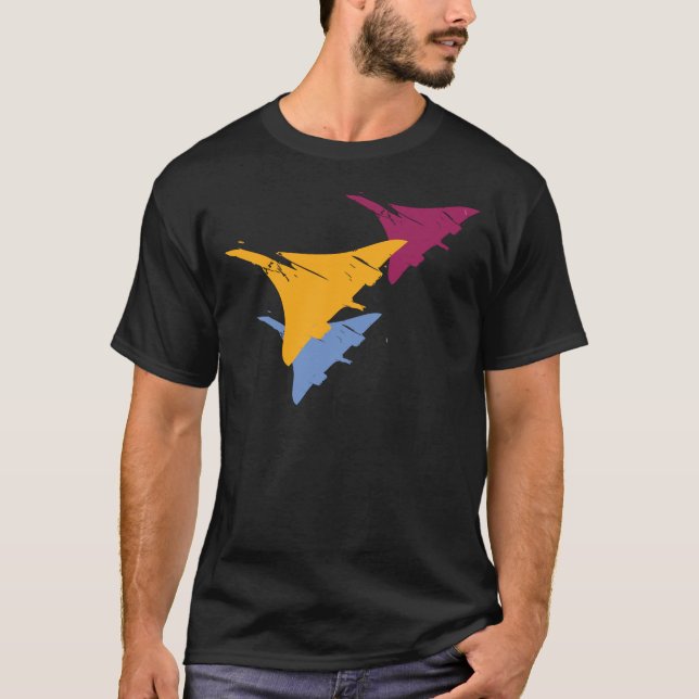 T-shirt Rétro conception de vol d'aviation d'avion de (Devant)