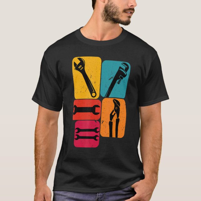 T-shirt Rétro Conception des clés mécaniques (Devant)