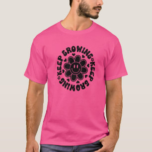 T-shirt Retro Continuez À Croître Sourire Face Positi Insp