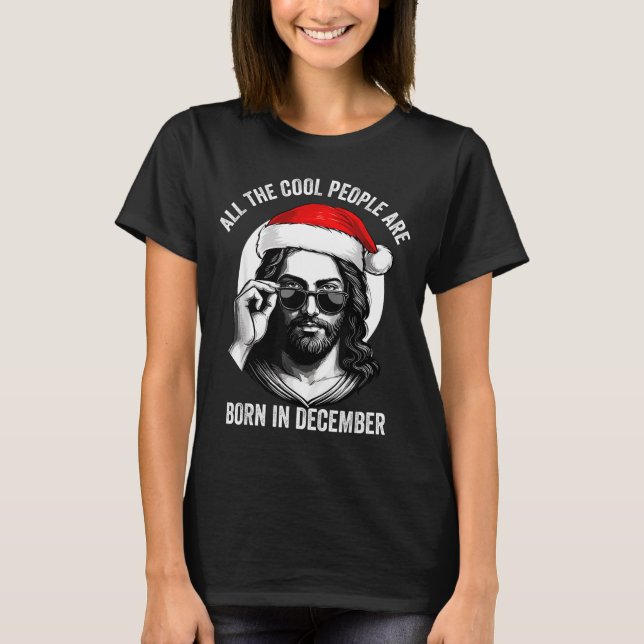 T-shirt Retro Cool People Are Born In December Christian C (Devant)