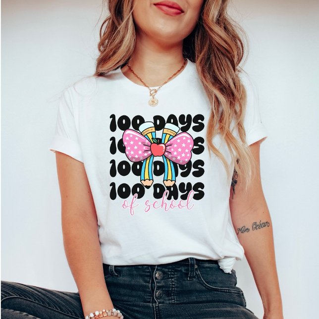 T-shirt Retro Coquette 100 Jours d'École  (Créateur téléchargé)