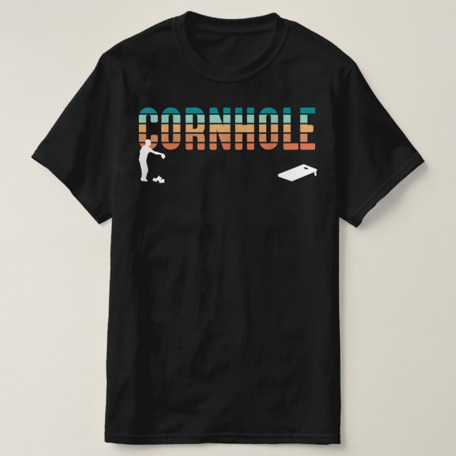 T-shirt Retro Cornhole Funny jeu de fête (Design devant)