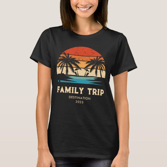 T-shirt Retro coucher de soleil vacances en famille Groupe (Devant)