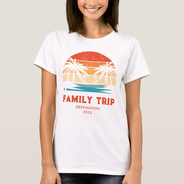 T-shirt Retro coucher de soleil vacances en famille Groupe (Devant)