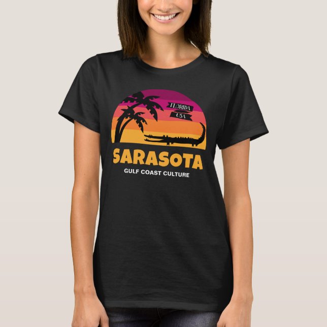 T-shirt Rétro coucher du soleil de Sarasota la Floride (Devant)