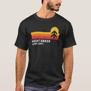 T-shirt Retro Coucher du soleil Mont Baker Forêt nationale