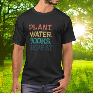 T-shirt Retro Couleurs Vintages Plante Books Répéter