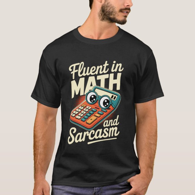 T-shirt Rétro Courant en Math et Sarcasme Prof drôle Cal (Devant)