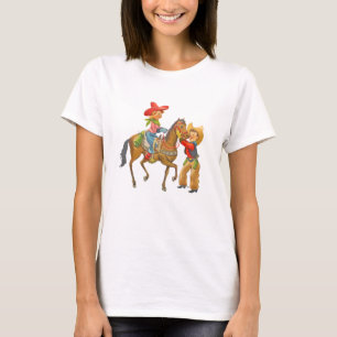 T-shirt Retro cowboy and Cowgirl cute vintage children
