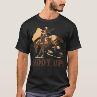 T-shirt Retro cowboy Rodeo Giddy Up Hold Your Horses Gilet