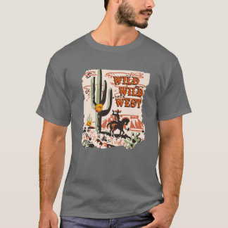 T-shirt Retro Cowboy Wild West Desert Cactus Western