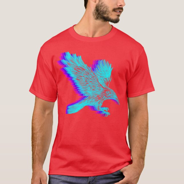 T-shirt Retro Crow Raven Bird Vaporwave fille (Devant)
