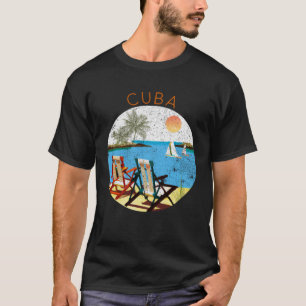 T-shirt Retro Cuba Souvenir Plage Vintage Vacances