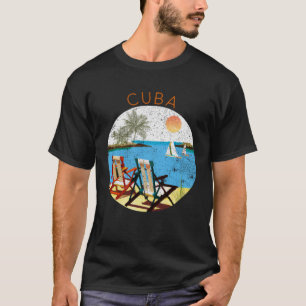 T-shirt Retro Cuba Souvenir Plage Vintage Vacances