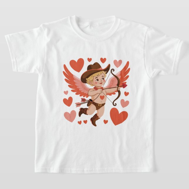 T-shirt Retro Cupid Bow Tee, Baby Cupid Valentine Gift (Poser)