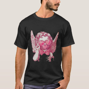 T-shirt Rétro Cupide Valentine soufflant Buble Bow Vintage
