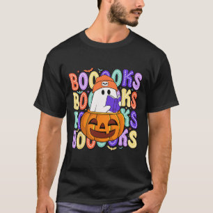 T-shirt Retro Cute Ghost Enseignant Halloween Librairie Li