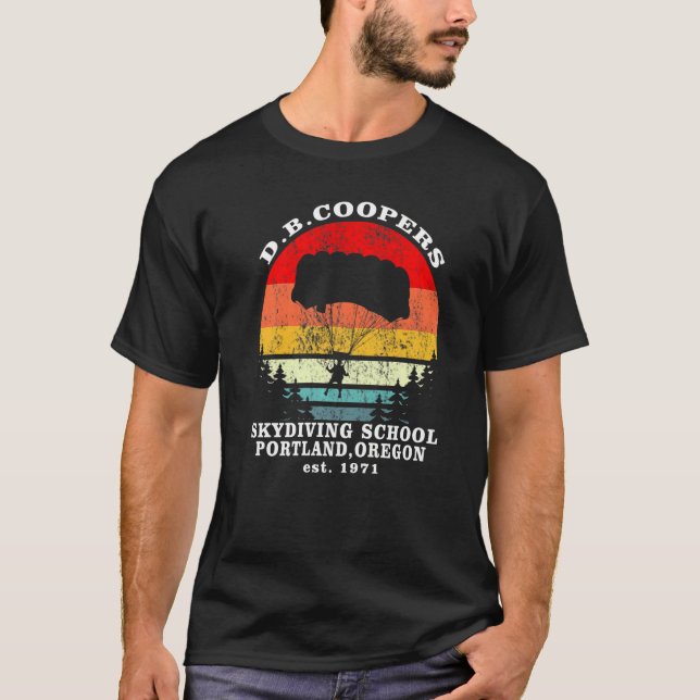 T-shirt Retro D B Cooper Skydive School Cryptid Urban Le (Devant)