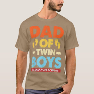T-shirt Retro Dad Of Twin Boys Classic Overachiever Father