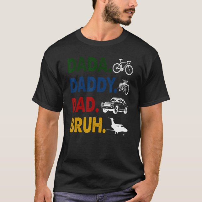 T-shirt Retro Dada papa papa Bruh Fête des pères Moto (Devant)