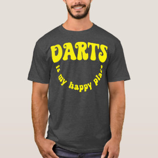 T-shirt Retro Darts Is My Happy Place Darts Player