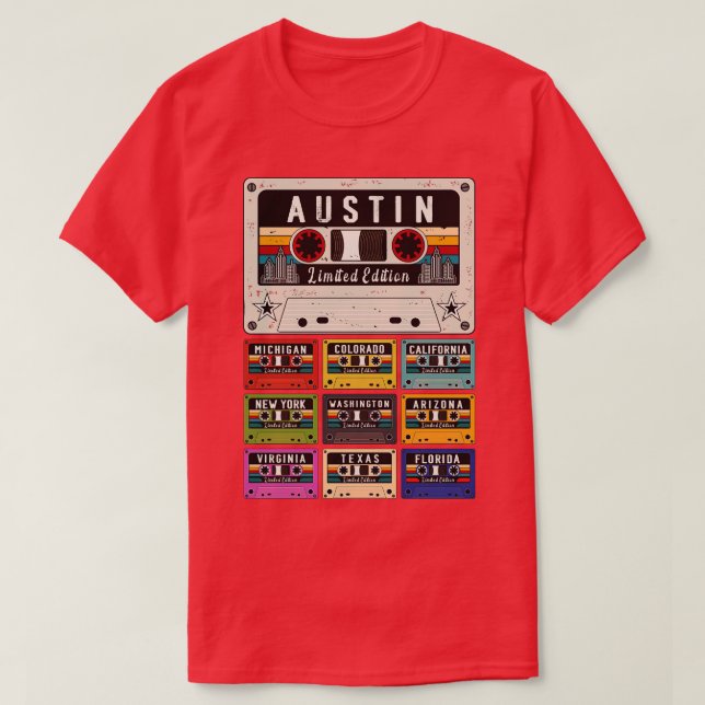 T-shirt Rétro d'Austin City (Design devant)